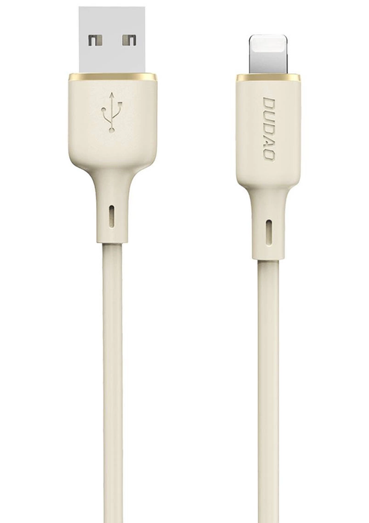 USB-A - Lightning Dudao L7SL -tietojen ja latauksen kaapeli, 18W, 1m, beige