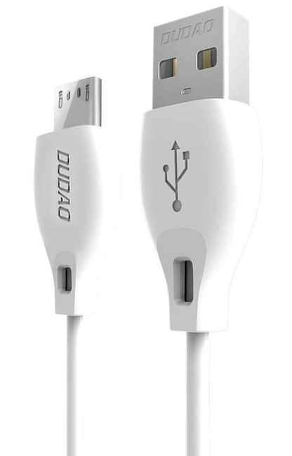 USB-A - microUSB Dudao L4M tiedonsiirto- ja latauskaapeli, 18W, 1m, valkoinen