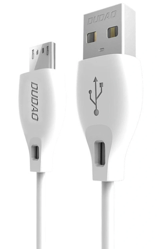 USB-A - microUSB Dudao L4M tiedonsiirto- ja latauskaapeli, 18W, 1m, valkoinen