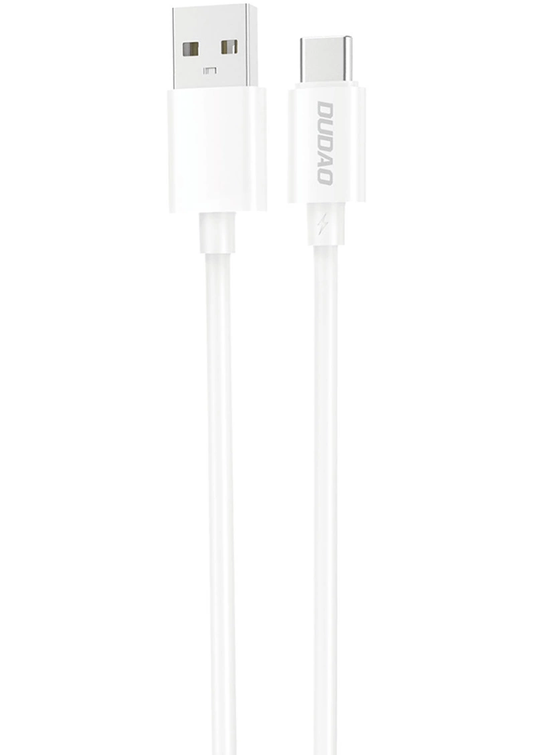 USB-A - USB-C Dudao L4ST tiedonsiirto- ja latauskaapeli, 100W, 1m, valkoinen