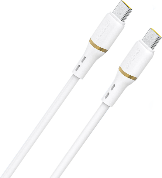 USB-C - USB-C Dudao L25C -tietojen ja latauksen kaapeli, 30W, 1m, valkoinen