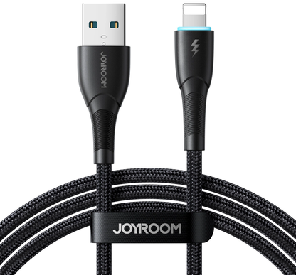 Joyroom SA32-AL3 USB-A–Lightning-datakaapeli ja latauskaapeli, 18 W, 1 m, musta