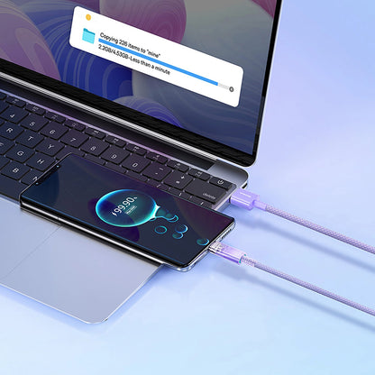Baseus Explorer USB-A - USB-C -data- ja latauskaapeli, 100W, 1m, Violetti CATS010405