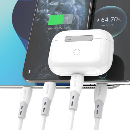 USB-C Data and Charging Cable - USB-C Dudao L25SC, 60W, 1m, White