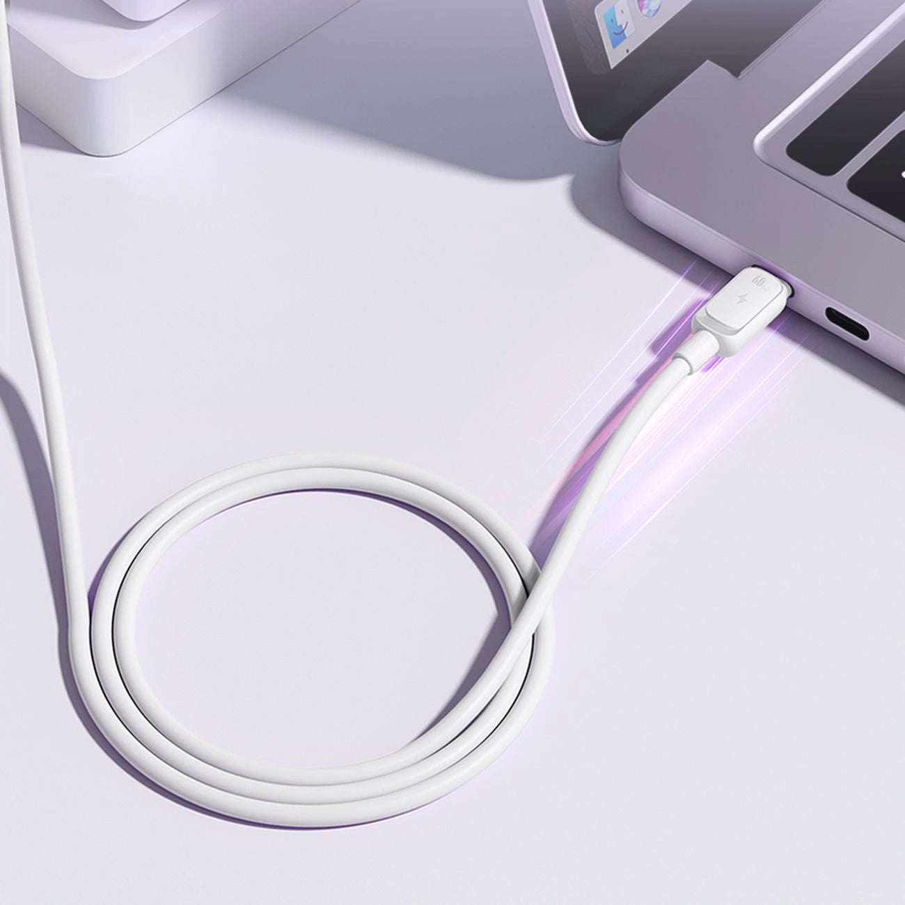 USB-C - USB-C Joyroom S-A14 -kaapeli, 60W, 1.2m, Valkoinen
