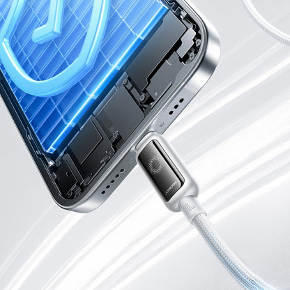 USB-C Data and Charging Cable - USB-C Joyroom S-A55 StarFlight Display, 100W, 1.2m, White