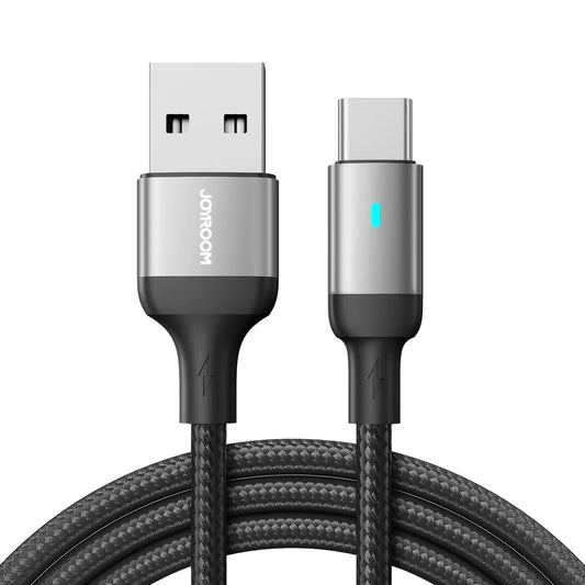 USB-A - USB-C -lataus- ja tiedonsiirtokaapeli Joyroom A10, 18W, 1.2m, Musta