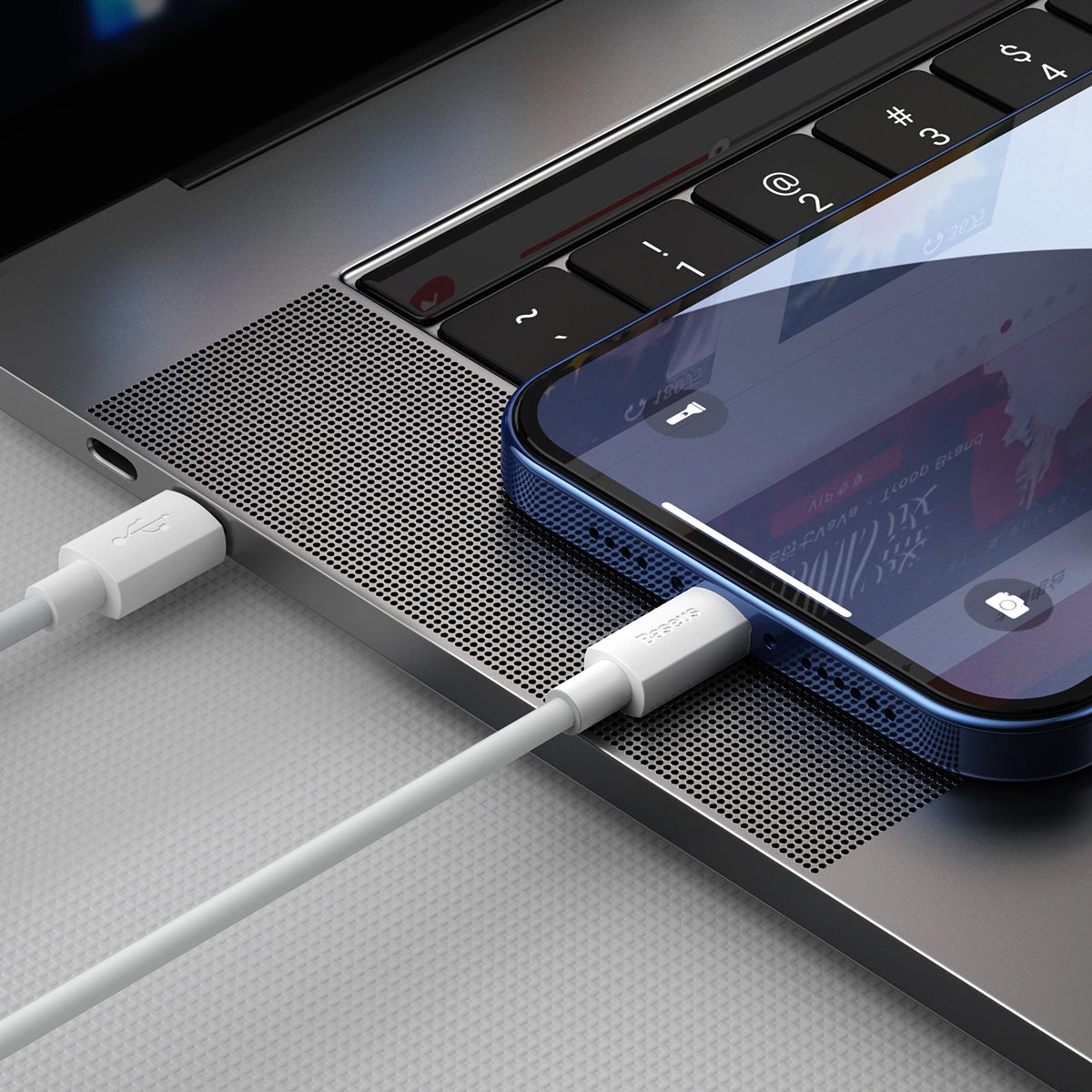 Data and Charging Cable USB-C - Lightning Baseus Simple Wisdom, 20W, 1.5m, Set 2 pieces, White 
