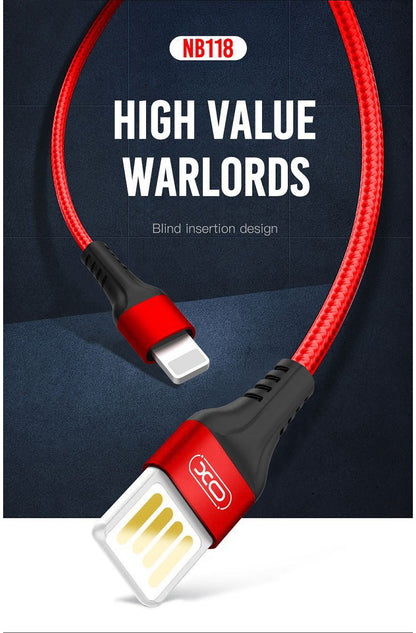 USB-A to microUSB Data and Charging Cable XO Design NB118, 18W, 1m, Red