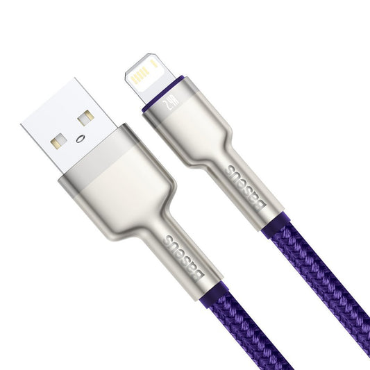 USB-A - Lightning Baseus Cafule Metal Series -data- ja latauskaapeli, 18W, 2m, Violetti CALJK-B05