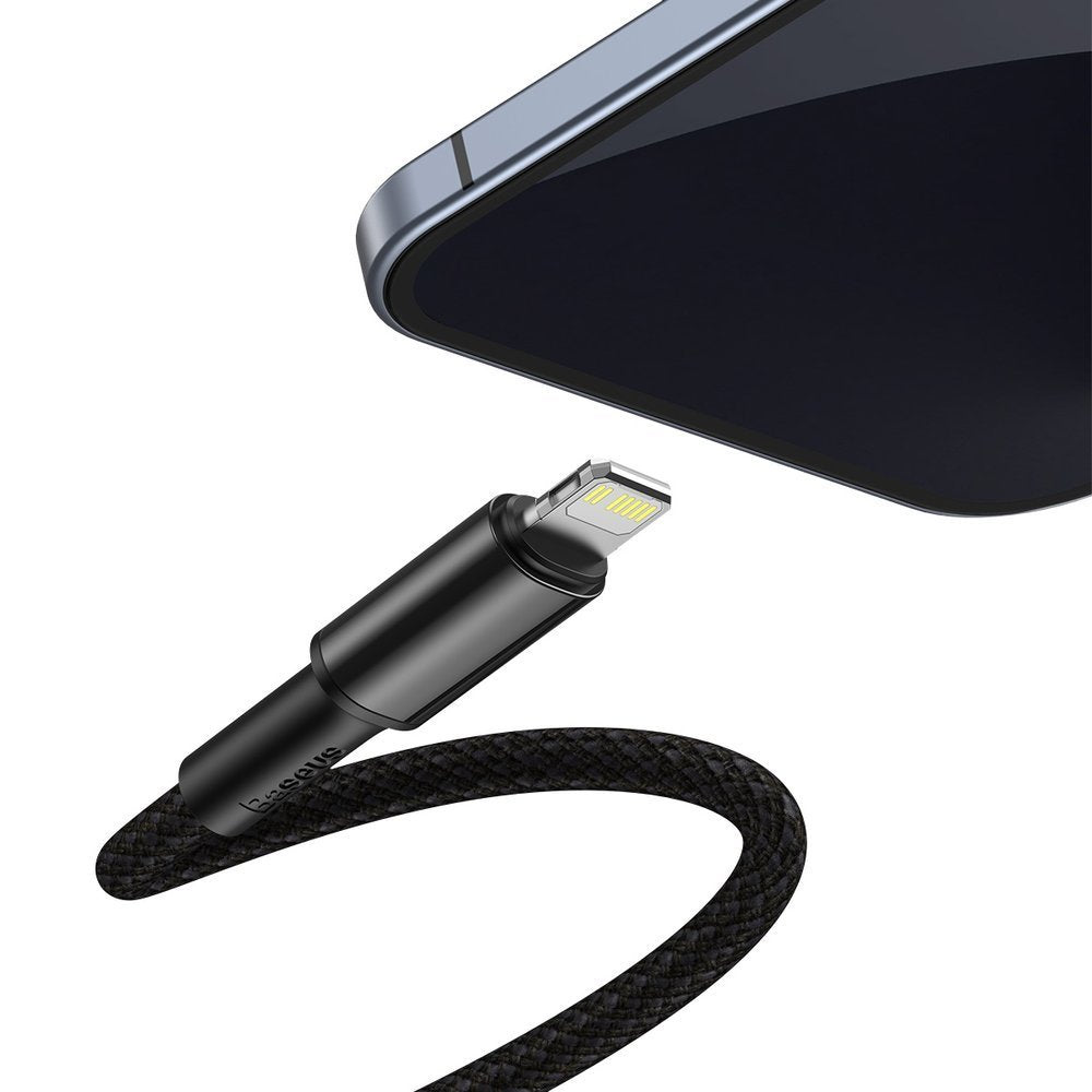 Baseus High Density Braided USB-C - Lightning data- ja latauskaapeli, 20W, 1m, musta CATLGD-01