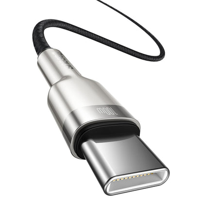USB-C - USB-C Baseus Cafule -data- ja latauskaapeli, 100W, 2m, Musta CATJK-D01