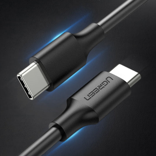 USB-C - USB-C UGREEN US286 Data- ja latauskaapeli, 60W, 1m, Musta