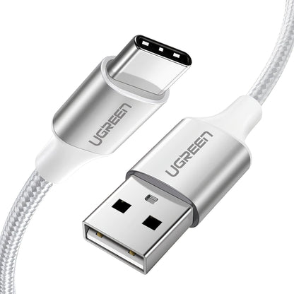 USB-A - USB-C UGREEN US288 -kaapeli, 18W, 2m, Valkoinen