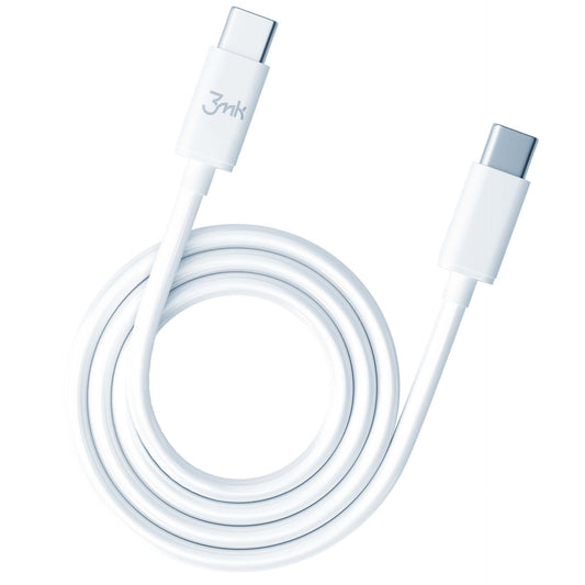USB-C-tietojen ja latauksen kaapeli - USB-C 3MK Hyper, 100W, 2m, valkoinen