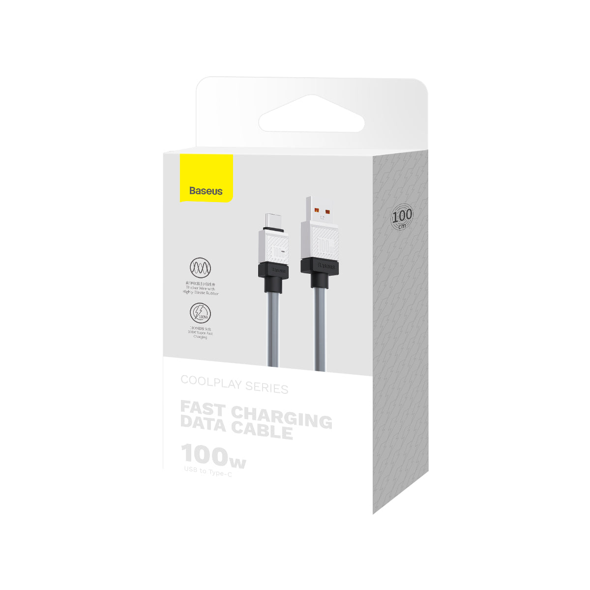 USB-A - USB-C Baseus CoolPlay -data- ja latauskaapeli, 100W, 1m, Musta CAKW000601