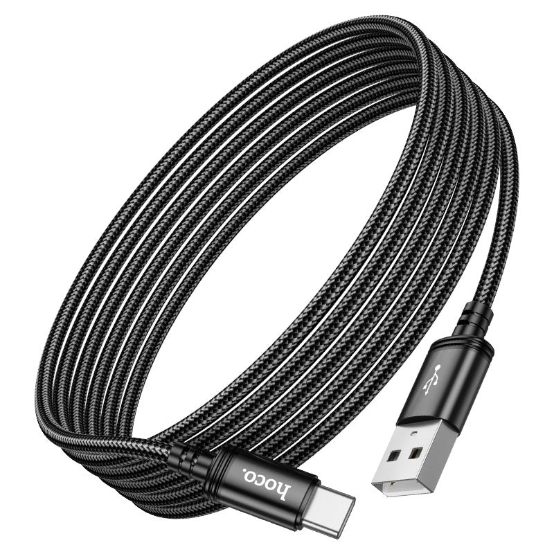 USB-A - USB-C HOCO X91 Data- ja Latauskaapeli, 18W, 3m, Musta