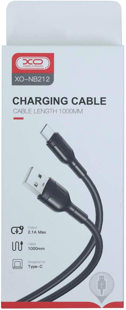 USB-A - microUSB data- ja latauskaapeli XO Design NB212, 18W, 1m, musta, musta 