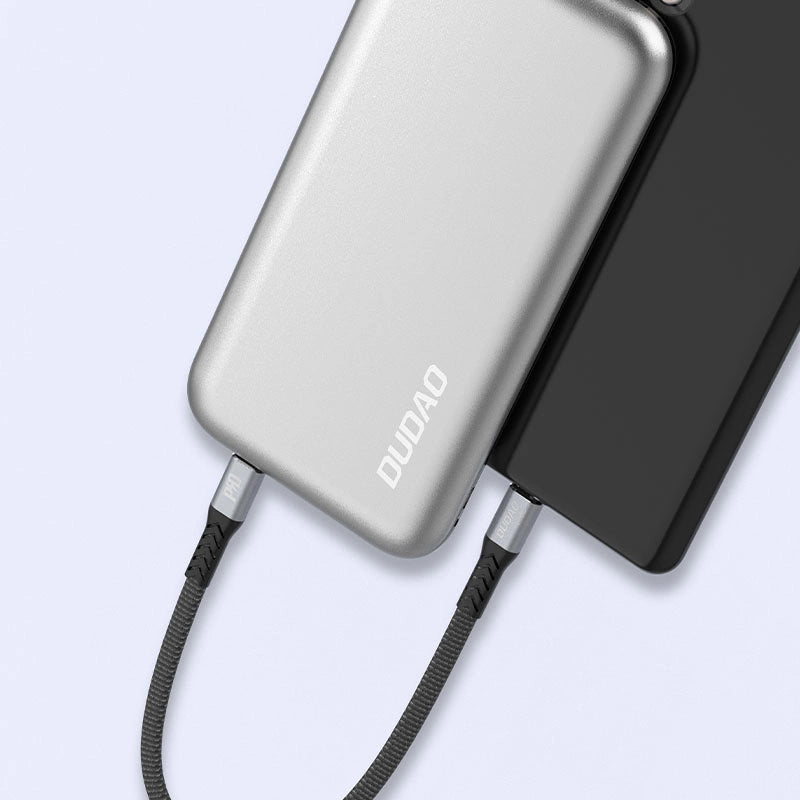USB-C - USB-C Dudao L10C -data- ja latauskaapeli, 100W, 0.23m, Musta