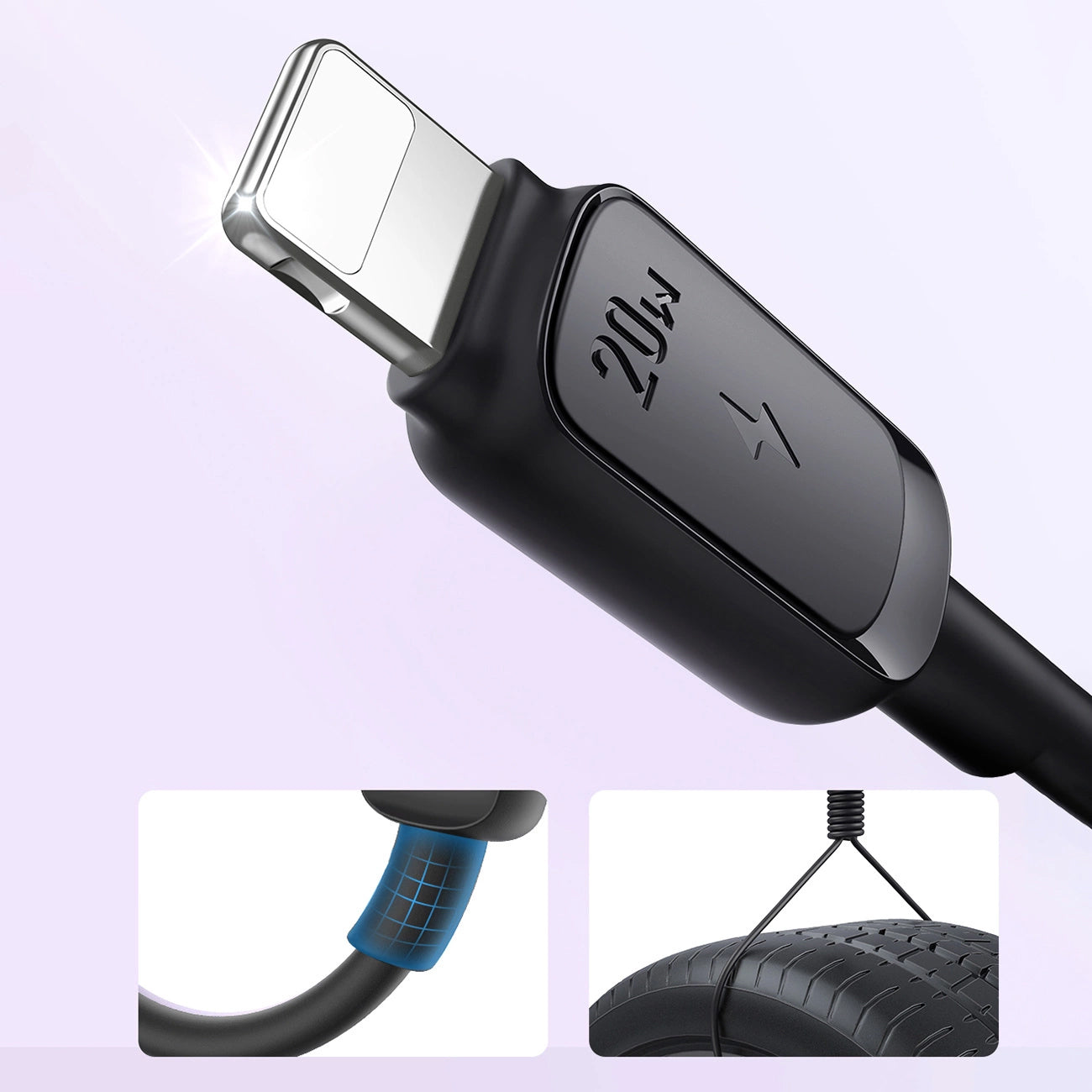 USB-C - Lightning Joyroom A14 -data- ja latauskaapeli, 20W, 1.2m, Musta