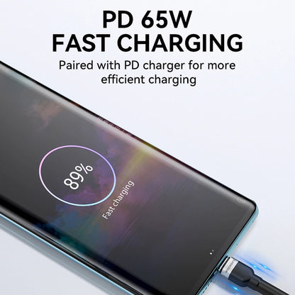 USB-C - USB-C -data- ja latauskaapeli WZK WNBCC2, 65W, 2m, Musta