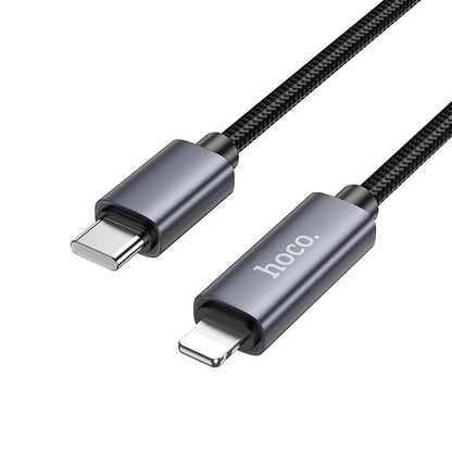 USB-C - Lightning HOCO Display X112 -data- ja latauskaapeli, 27W, 1m, Musta
