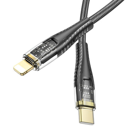 USB-C - Lightning HOCO U121 Data- ja Latauskaapeli, 27W, 1.2m, Musta
