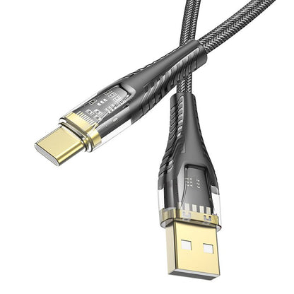 USB-A - USB-C HOCO U121 Data- ja Latauskaapeli, 18W, 1.2m, Musta