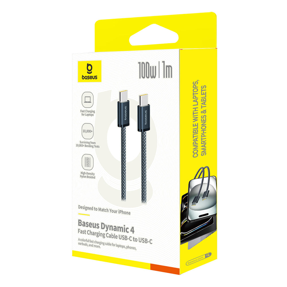 USB-C - USB-C Baseus Dynamic 4 Series -data- ja latauskaapeli, 100W, 1m, tummansininen P10381400121-00