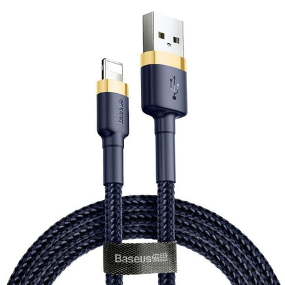 USB-A - Lightning Baseus Cafule -data- ja latauskaapeli, 18W, 2m, Tummansininen CALKLF-CV3