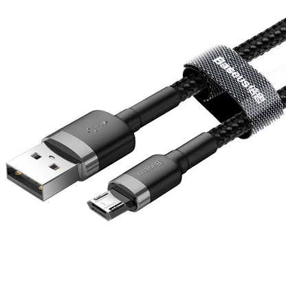 USB-A - microUSB Baseus Cafule -data- ja latauskaapeli, 18W, 2m, Harmaa CAMKLF-CG1