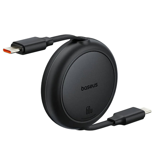 USB-C - USB-C Baseus Free2Pull Mini Retractable -data- ja latauskaapeli, 60W, 1m, Musta P10364500111-01