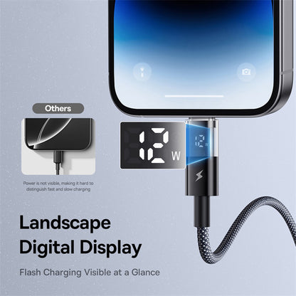 Baseus Display 2 USB-A - Lightning -data- ja latauskaapeli, 18W, 1m, Musta P10382700121-00