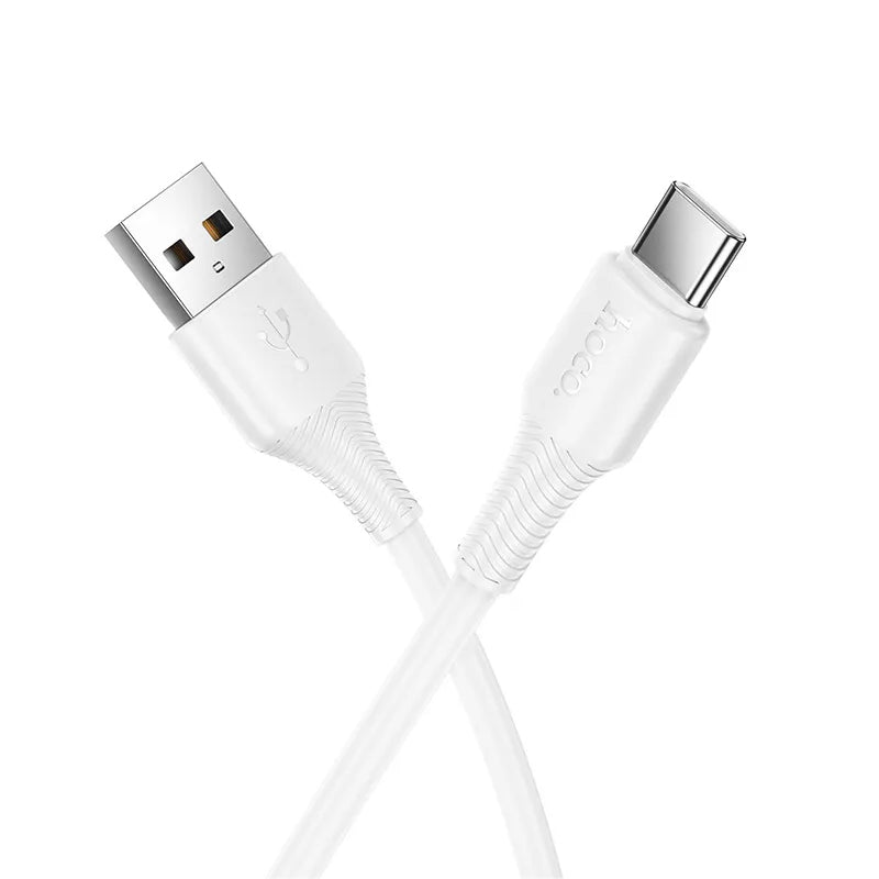 USB-A - USB-C HOCO X120 Data- ja Latauskaapeli, 60W, 1m, Valkoinen