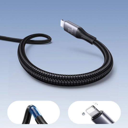 USB-C - Lightning Joyroom S-A28 Flash -data- ja latauskaapeli, 30W, 1m, Musta