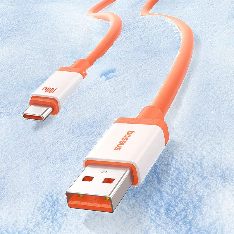 USB-A - USB-C Baseus Zero Degree Series -data- ja latauskaapeli, 100W, 2m, Punainen