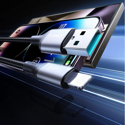 USB-A - Lightning Joyroom S-A28 Flash -data- ja latauskaapeli, 18W, 2m, Musta