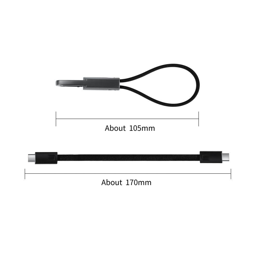 USB-C - USB-C Tech-Protect Ultraboost DNA -avainnippu, 60W, 0.17m, Harmaa