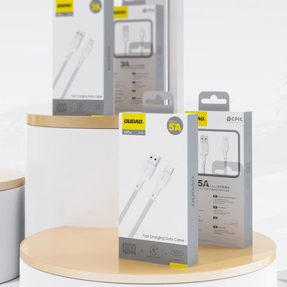 USB-A - USB-C Dudao L9T Data- ja Latauskaapeli, 100W, 1m, Valkoinen