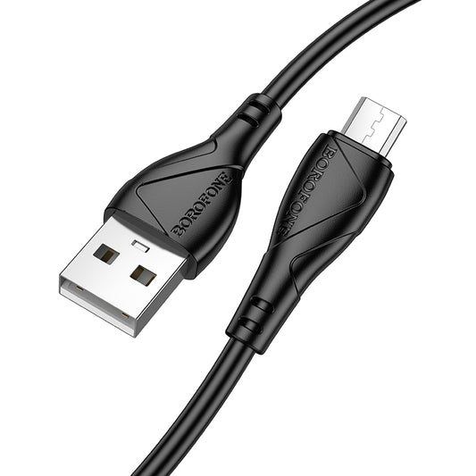 USB-A - microUSB-lataus- ja tiedonsiirtokaapeli Borofone BX121 Energy, 18W, 1m, Musta