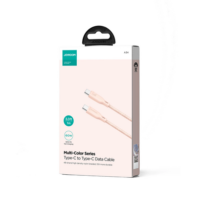 USB-C Data and Charging Cable - USB-C Joyroom S-A34, 60W, 1m, Pink