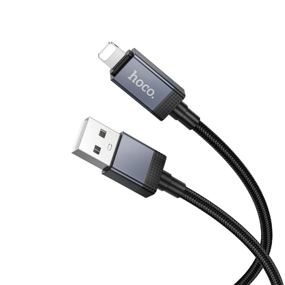 USB-A - Lightning HOCO X118 Display -data- ja latauskaapeli, 12W, 1m, Musta