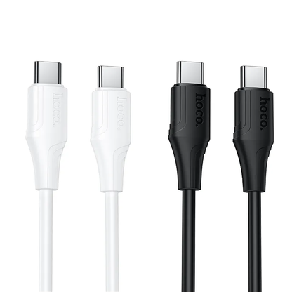 USB-C - USB-C HOCO X124 Data- ja latauskaapeli, 60W, 1m, Valkoinen