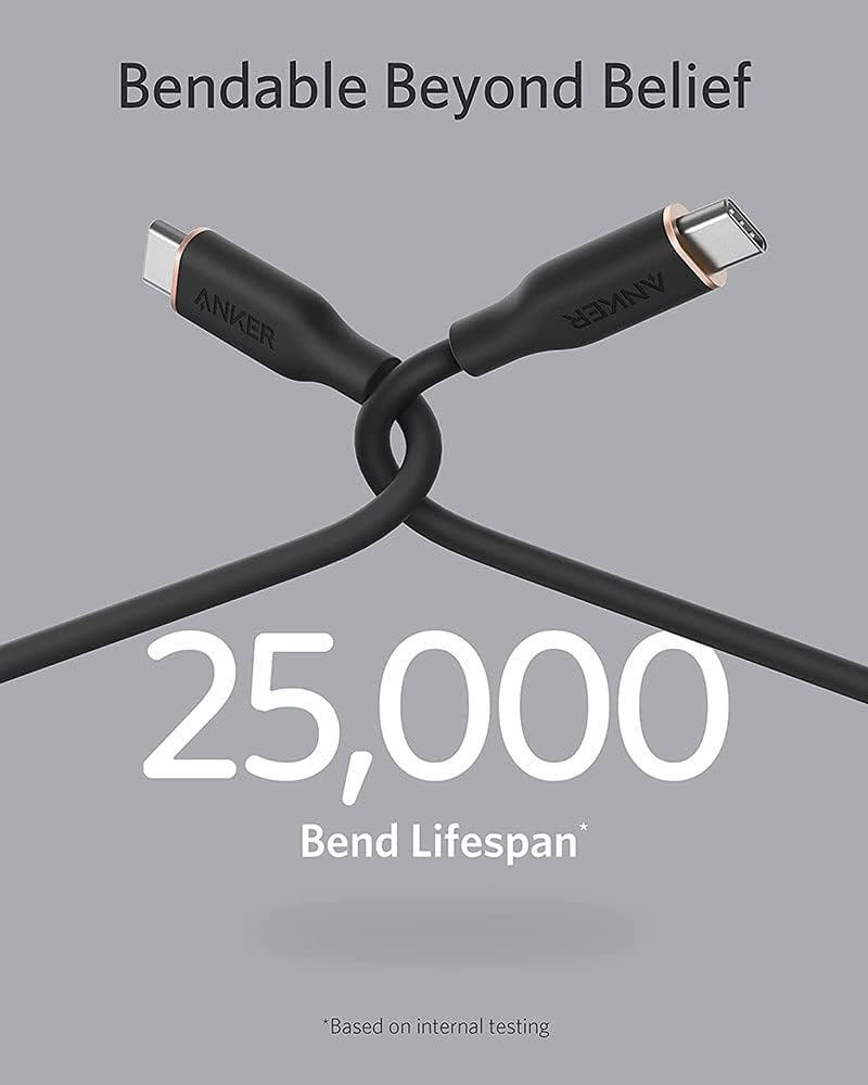 USB-C - USB-C Anker PowerLine III -data- ja latauskaapeli, 100W, 0.9m, Musta A8552H11