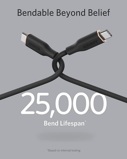 USB-C - USB-C Anker PowerLine III -data- ja latauskaapeli, 100W, 0.9m, Musta A8552H11