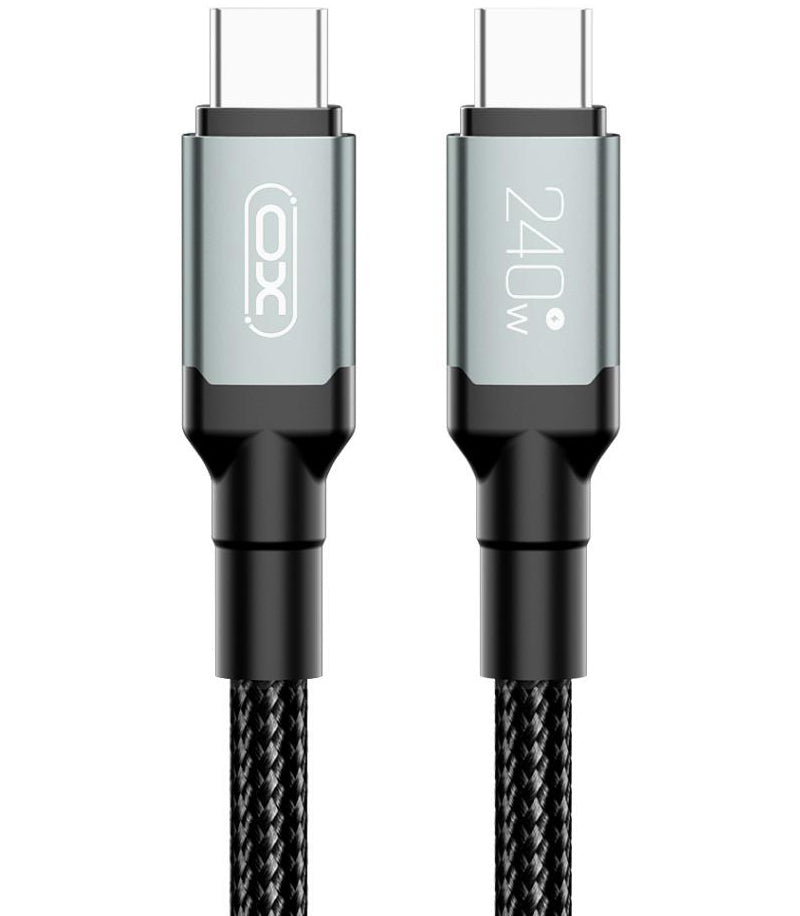 USB-C - USB-C -data- ja latauskaapeli XO Design NB-Q264A, 240W, 1m, Musta