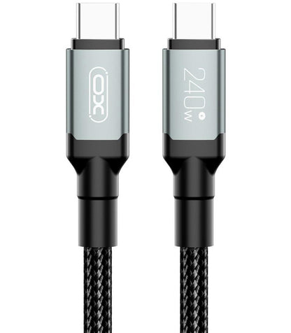 USB-C - USB-C -data- ja latauskaapeli XO Design NB-Q264A, 240W, 1m, Musta