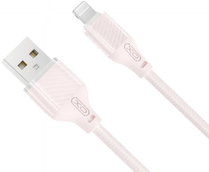 USB-A - Lightning XO Design NB291 Data- ja Latauskaapeli, 18W, 1m, Vaaleanpunainen