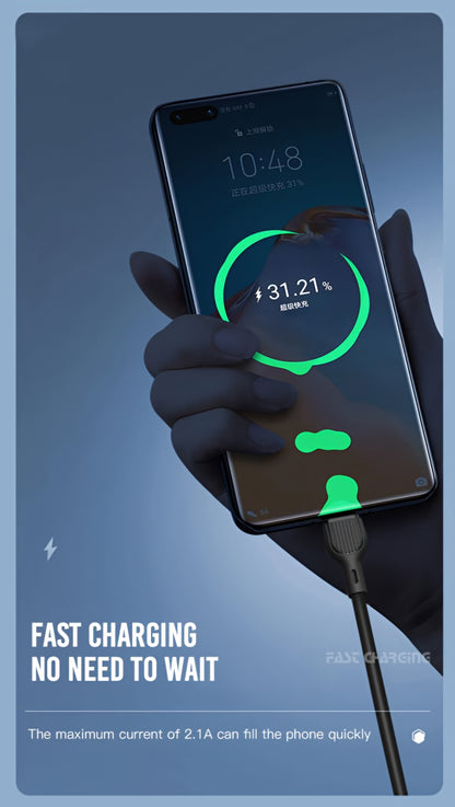 USB-A - USB-C -data- ja latauskaapeli XO Design NB200, 10W, 1m, Musta