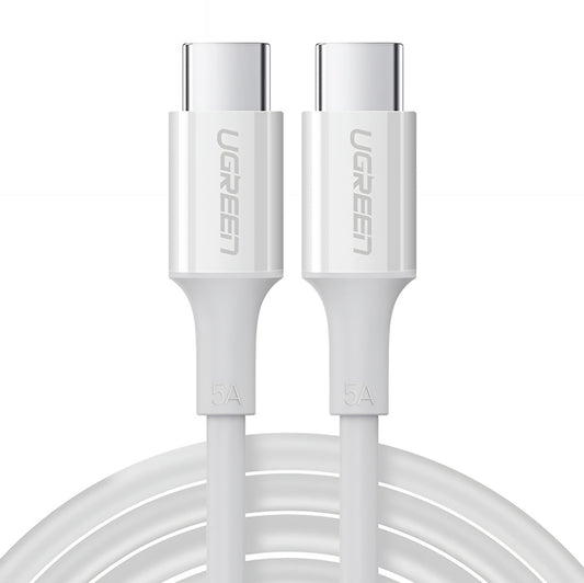 USB-C - USB-C UGREEN US300 Data- ja latauskaapeli, 100W, 2m, Valkoinen